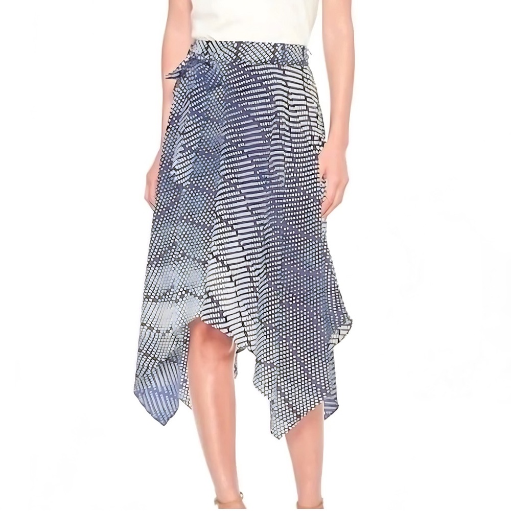 Banana Republic Womens Polka Dot High Rise High-Low Midi Skirt with Tie - size 4